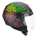 CGM Open Face helm, 167S FLO JOY zwart blauw groen mat lang, M2 (57-58 cm)