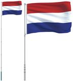 vidaXL - Vlag met vlaggenmast Nederland 5,5 m aluminium