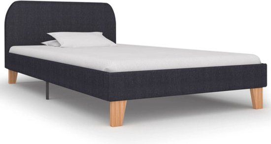 vidaXL Bedframe stof donkergrijs 90x200 cm