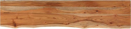 vidaXL Wandschap rechthoekig natuurlijke rand 100x20x2,5 cm acaciahout