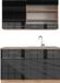 Vicco Fame-Line Cuisine une personne – 140 cm, chêne WB anthracite brillant/chêne doré