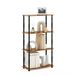 Furinno Turn-N-Tube 4-laags multifunctioneel plankenrek met klassieke buizen, licht kers/zwart