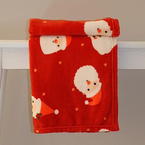 Dreams & Drapes Design - Jolly Santa Fleece Throw - 120 x 150cm - Red