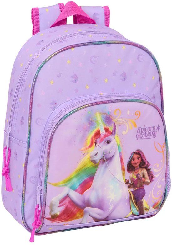 Unicorn Academy Peuterrugzak Rainbow - 34 x 28 x 10 cm - Polyester - Lila