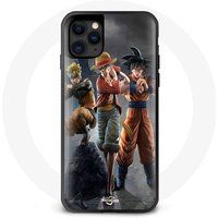 Maniacase Etui voor iPhone 11 Sangoku Naruto Luffy Eén Stuk Dragon Ball Z 3D Anime Manga