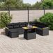 Maison Exclusive - Ensemble de meubles de jardin 9 pièces avec canapé et coussins, noir, en polyrotin