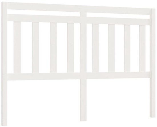 vidaXL Hoofdbord - 140x4x100 cm - Massief Grenenhout - Wit