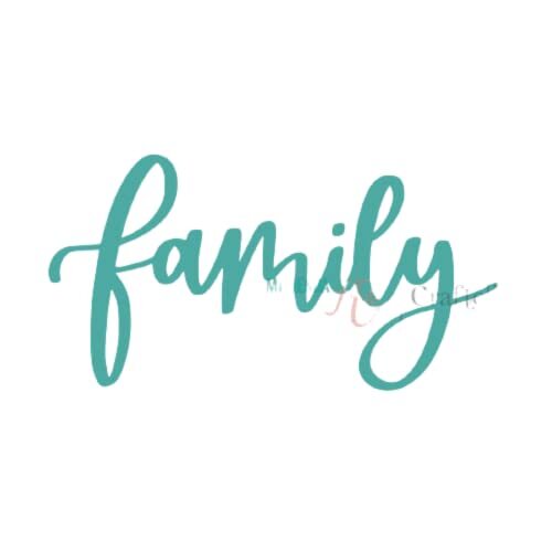 Craftelier - Stansvorm "Family" - Engels | Afmetingen ca. 7 x 3,68 cm | Kleur: Turquoise | Scrapbooking, decoratie en knutselwerk