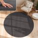 Paco Home Tapis 80 cm Rond Anthracite Court Poil Lavable Uni Polyester Moderne