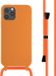 iMoshion Hoesje iPhone 12 Pro / 12 - Siliconen hoesje met koord - Oranje