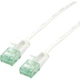 ROLINE RM UTP DataCenter Patchkabel Cat.6A (Klasse EA), extra dun, wit, 0,15 m