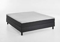 Atlantic Home Collection Happy Boxbed zonder hoofdeinde, 7-zones pocketveringmatrassen, hardheid H3, stof, antraciet, 180/200 cm, lighoogte ca. 58 cm.