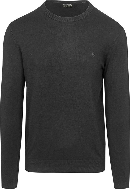Scotch & Soda CORE - VISCOSE PULLOVER CREWNECK Heren Trui - Black - Maat L