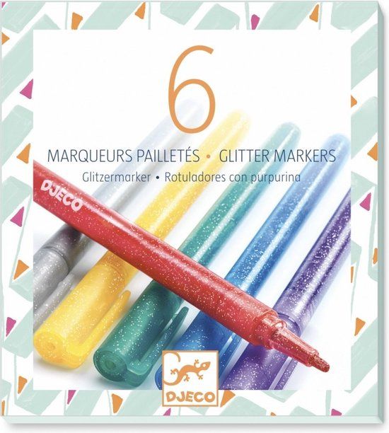Djeco 6 Glitter Stiften - Sweet - Multi Colour