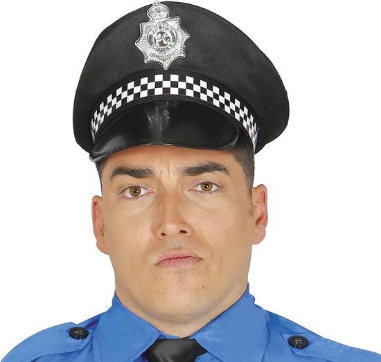 Zwarte Agent/Politie Pet voor Volwassenen - Fiestas Guirca
