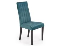 Chaise de salle à manger en velours vert avec pieds en bois de hêtre