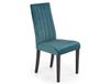 Chaise de salle à manger en velours vert avec pieds en bois de hêtre