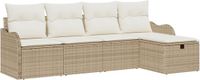 vidaXL Tuinbank Set 5-delig Beige en Crème