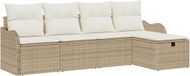 vidaXL Tuinbank Set 5-delig Beige en Crème