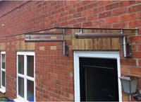 MonsterShop Monster Group BV Glazen luifel - helder - 144x80 cm - rvs-beugels
