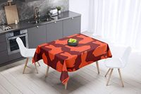 Bonamaison Tafelkleed, Anti-Mold, Sneldrogend, Waterdicht, 100% Polyester Tafellaken, Oranje Bordeaux, 140 x 140 Cm