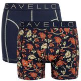 Cavello - 2-pack Boxershorts Navy / NavyRood bloemprint - M