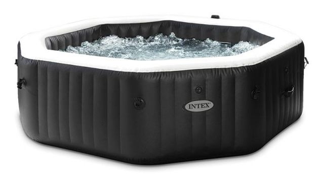 Intex PureSpa Onyx Black Octagon Jet & Bubble Deluxe - 4 Person - Black