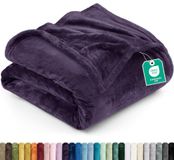 Utopia Bedding Paarse Deken Polar Fleece 300 GSM Luxe Deken voor Bank-Bed, Antistatisch, Zacht en Pluizig (259 x 228 cm)