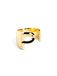 SINGULARU - Gepersonaliseerde briefzegelring - Verstelbare massieve ring - Messing met 18-karaats vergulde afwerking. - Eén maat - Sieraden voor dames - Gemaakt in Spanje