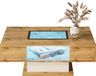 Rolipo Salontafel met LED-verlichting, glazen blad en 2 lades
