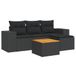 VidaXL 5-delige Loungeset met kussens, poly rattan, zwart