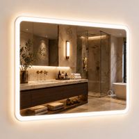 Merkloos Relaxdays Badkamerspiegel met verlichting - 40x60 cm - touch - dimbaar