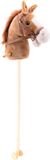 Johntoy Stokpaardje met geluid - pluche - lichtbruin - 98 cm