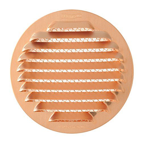 La Ventilazione GTSR100R ronde grill voor inbouw, koper, 125 mm.