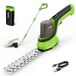 WORKPRO Accu-snoeischaar, 7,2 V, gras- en struikschaar met 2 messen en 95 cm telescoopsteel met wielen, 100 mm snijbreedte, 150 mm snijlengte, 2000 mAh accu, heggenschaar voor gazonranden en struiken