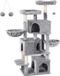 Songmics Arbre à chat grand, avec 3 grottes pour chat - Gris - Sisal