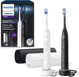 Philips Sonicare Elektrische tandenborstel Serie 7100, dubbelverpakking, 4 standen, 3 intensiteiten, Bluetooth, HX7429/02, wit en zwart