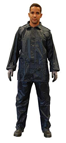 Gahibre Volledig waterpak, opvouwbaar en licht, waterdicht, broek en jas, blauw, maat XL