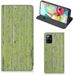 B2Ctelecom Samsung Galaxy A71 Book Wallet Case Green Wood