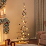vidaXL Kerstboom met houten basis 180 cm metaal zwart