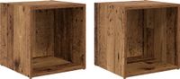 vidaXL Tv-meubelset - 2 st - Oud Hout - Bewerkt hout