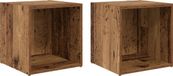 vidaXL Tv-meubelset - 2 st - Oud Hout - Bewerkt hout