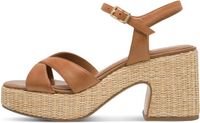 Tamaris - Dames - Sandalen met hakken - Suède - Bruin - Maat 38