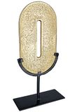 GILDE Moderne decoratieve sculptuur van aluminium Zero - decoratief object nummer 0 nul - kleur: goud - hoogte 39 cm