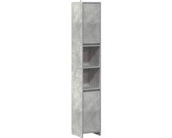 vidaXL Badkamerkast 30x30x183,5 cm spaanplaat betongrijs
