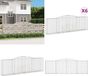 vidaXL Gabions - 6 pièces - voûté - 400x50x120/140 cm - métal - argent