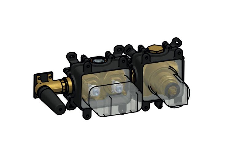 hotbath HBPB7071 inbouwdeel bad thermostaat met handdouche en drukknoppen