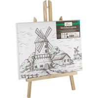Top1Toys Canvas met print 30 x 22,5 cm inclusief schildersezel
