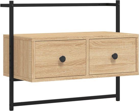 vidaXL TV-meubel wandgemonteerd 60,5x30x51 cm hout sonoma eikenkleurig