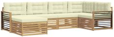vidaXL - Hoek loungeset - 6 zitplaatsen - Wit en crème - Polyester